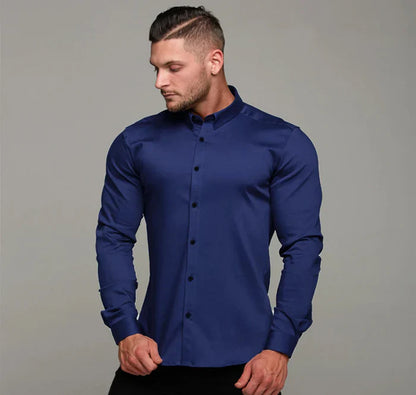 Camisa Social Mónaco - Tela Antiamasado [83% Algodón Egipcio y 17% Elastano]